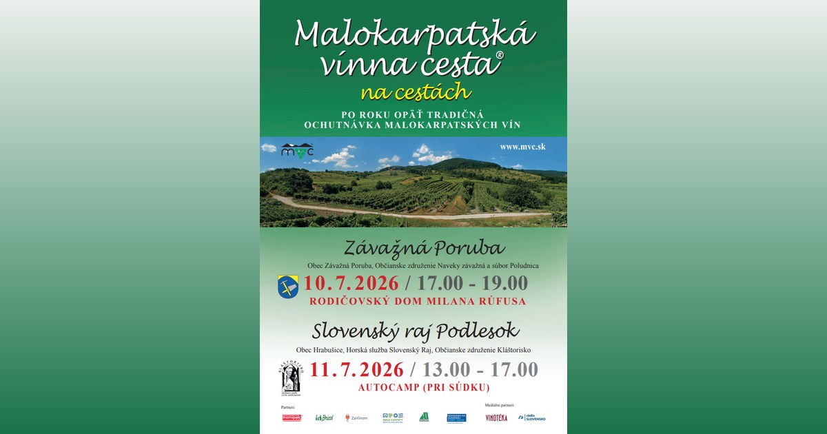 Malokarpatská vínna cesta na cestách 2026