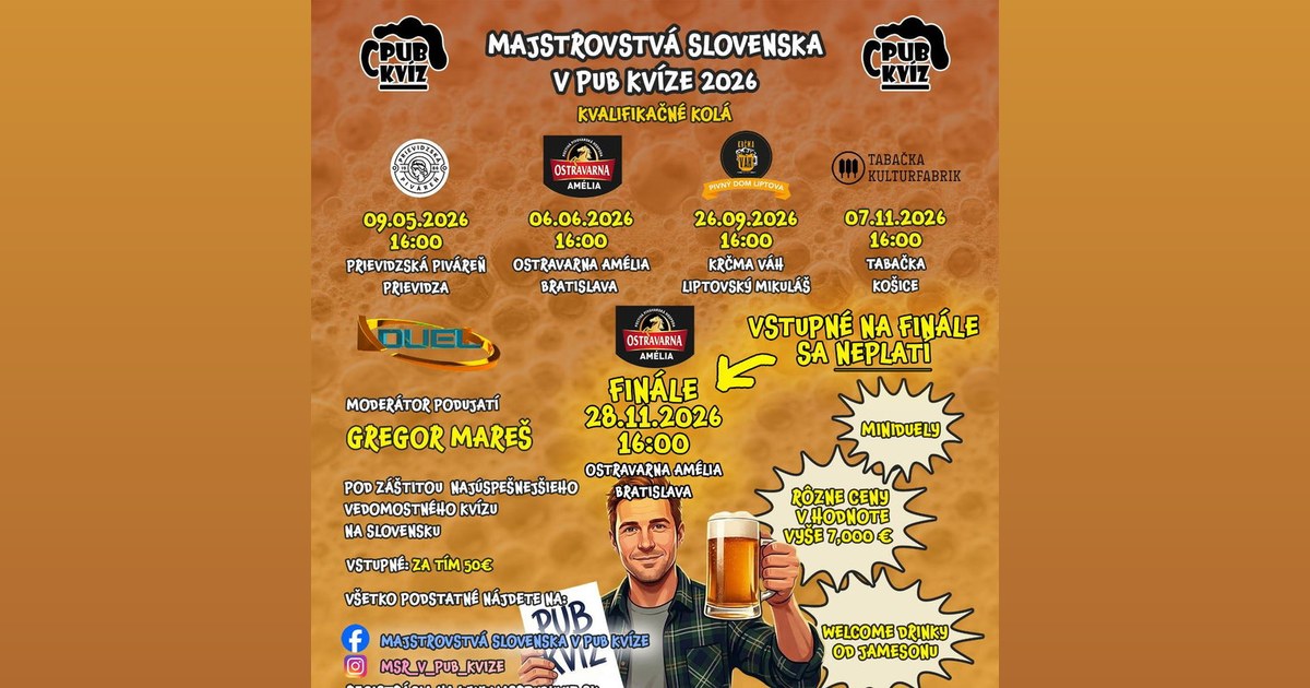 Majstrovstvá Slovenska v Pub Kvíze | Kvalifikácia