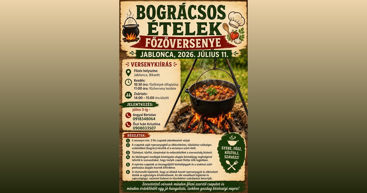 Bográcsos ételek főzőversenye