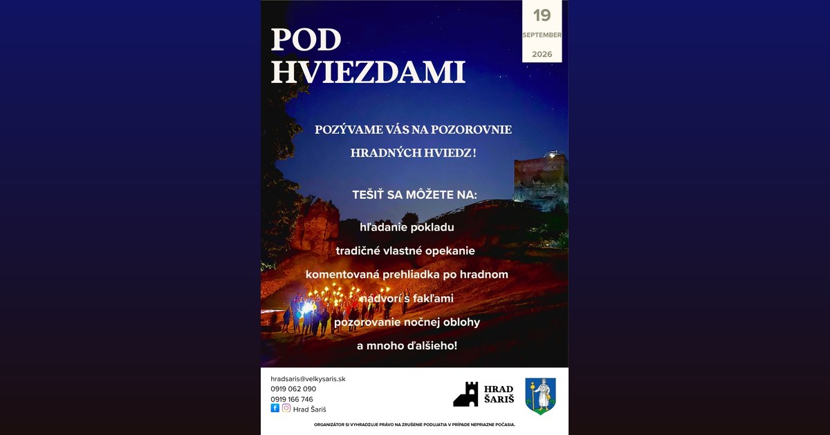 Pod hviezdami na hrade Šariš