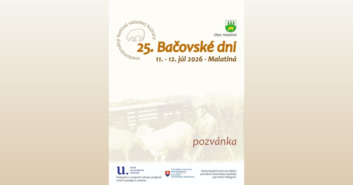 25. Bačovské dni Malatiná 2026