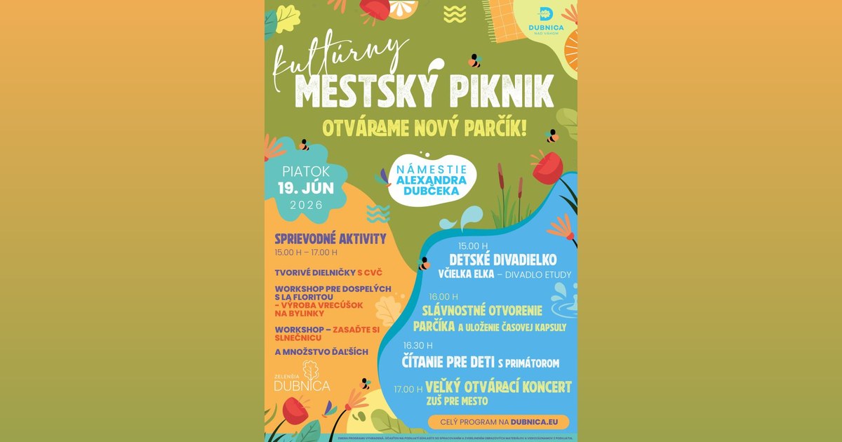 Mestský kultúrny piknik - otvárame nový parčík!